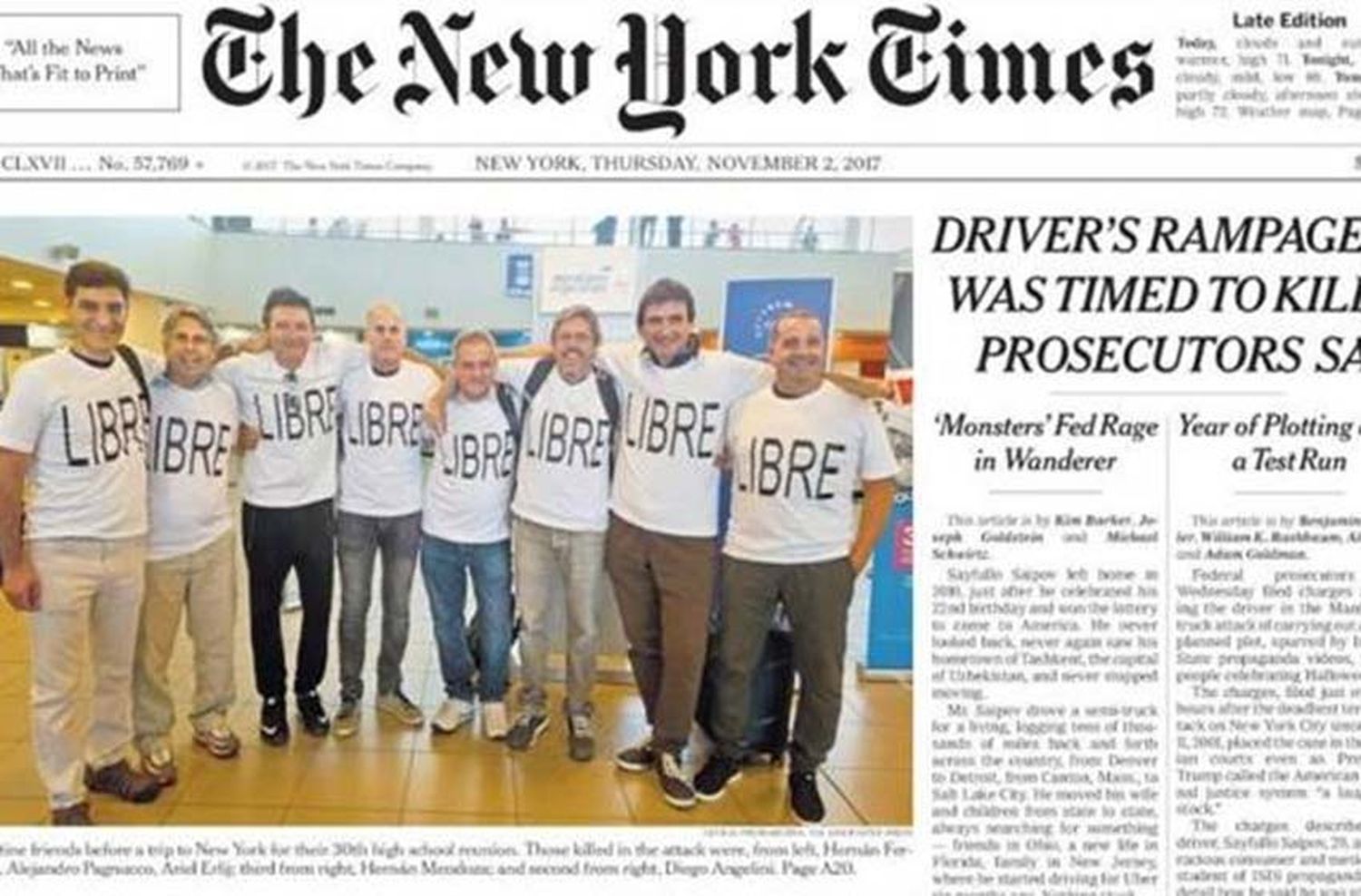 El New York Times publicó en su portada la historia de los rosarinos