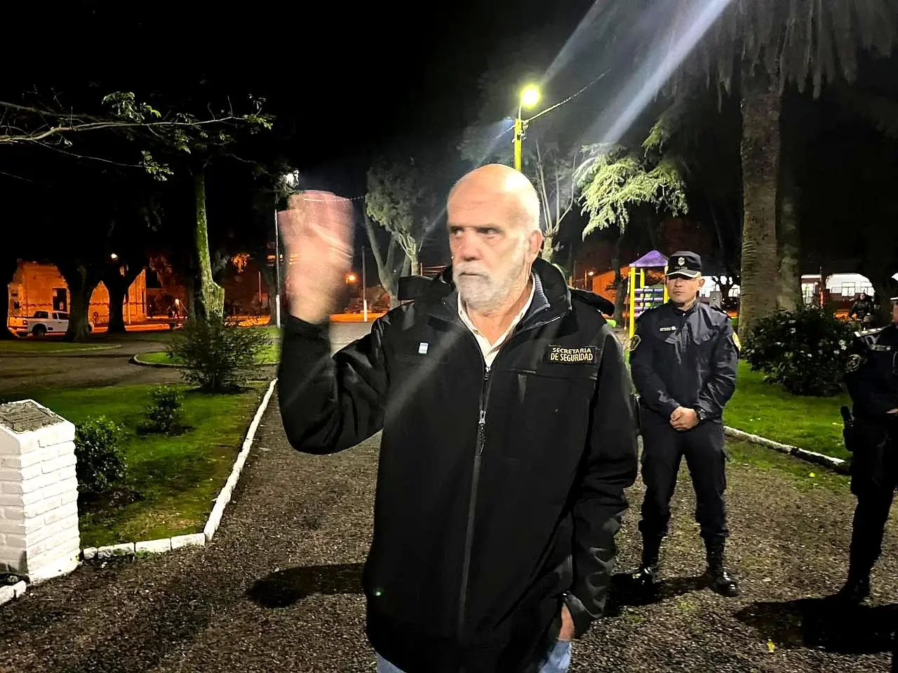 El secretario de Seguridad estuvo la semana pasada en la movilización en Río Tala.