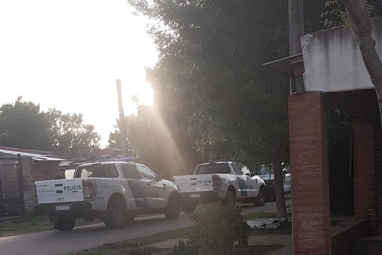 El despliegue policial en la zona del robo.