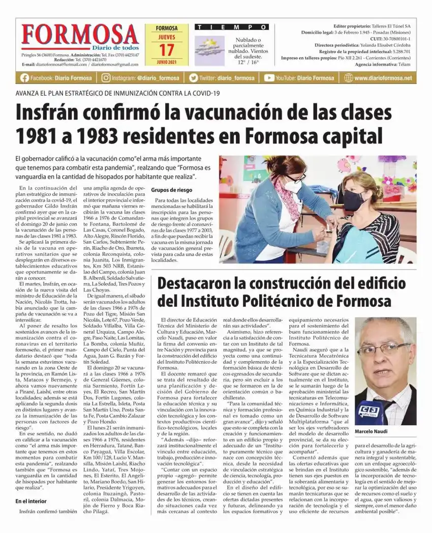 Tapa y Contratapa 17 de junio de 2021
