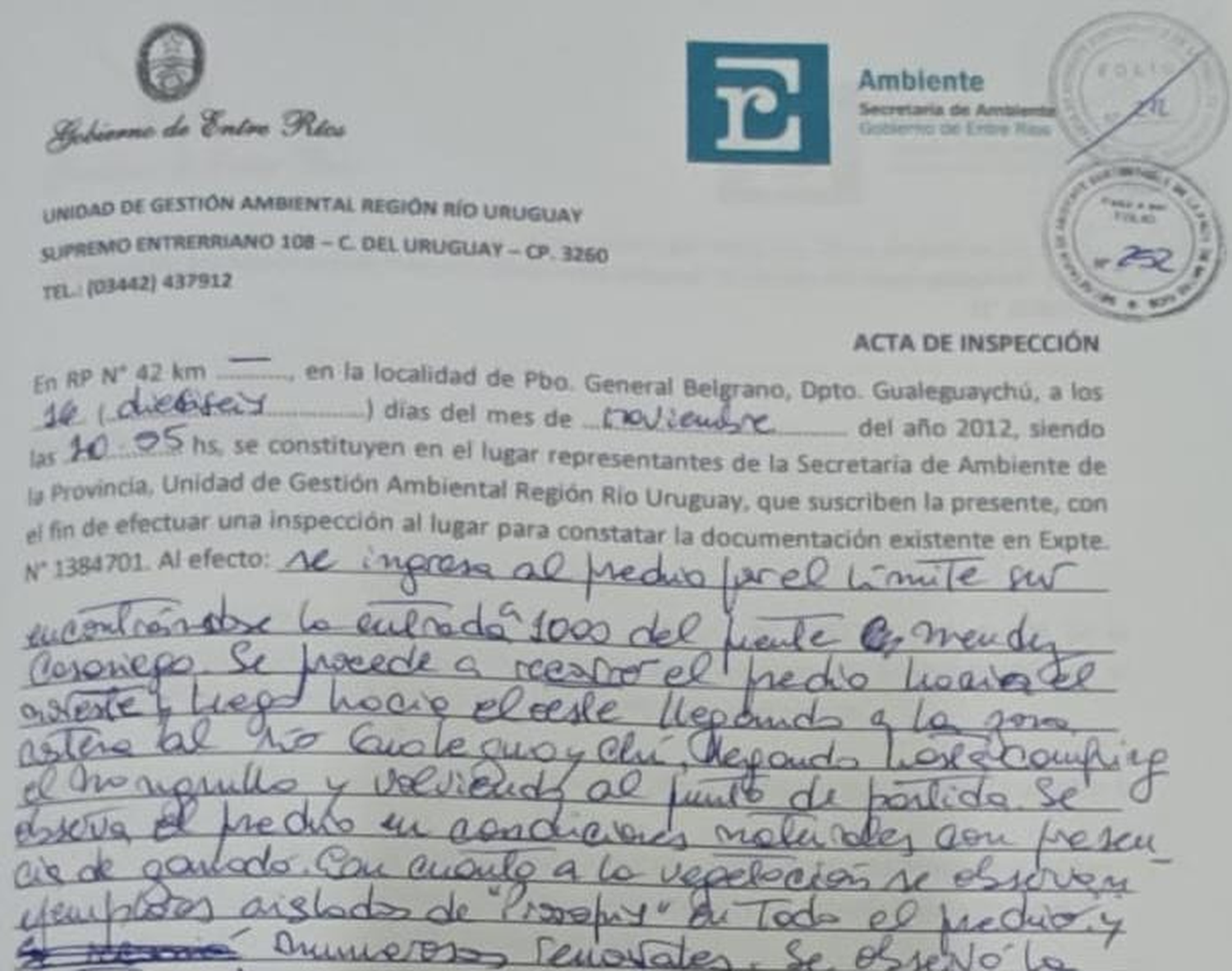 Hacen pública un Acta de Inspección de 2012 que prueba que Amarras jamás se asentó sobre un humedal