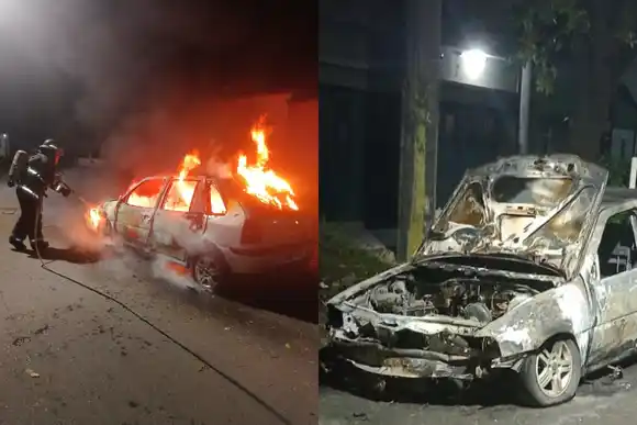 Un hombre prendió fuego un auto que estaba estacionado en zona oeste