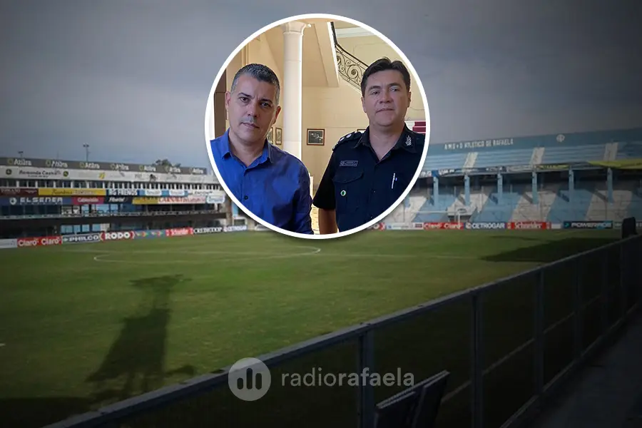 El director provincial de Seguridad en Eventos Masivos, Fernando Peverengo, y el subjefe de la Unidad Regional V, Fernando Mendoza