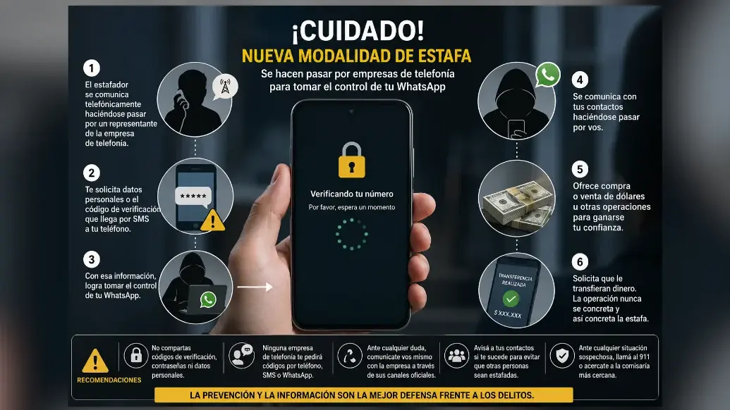 La Policía de Chaves alerta por estafas y robos de cuentas de WhatsApp