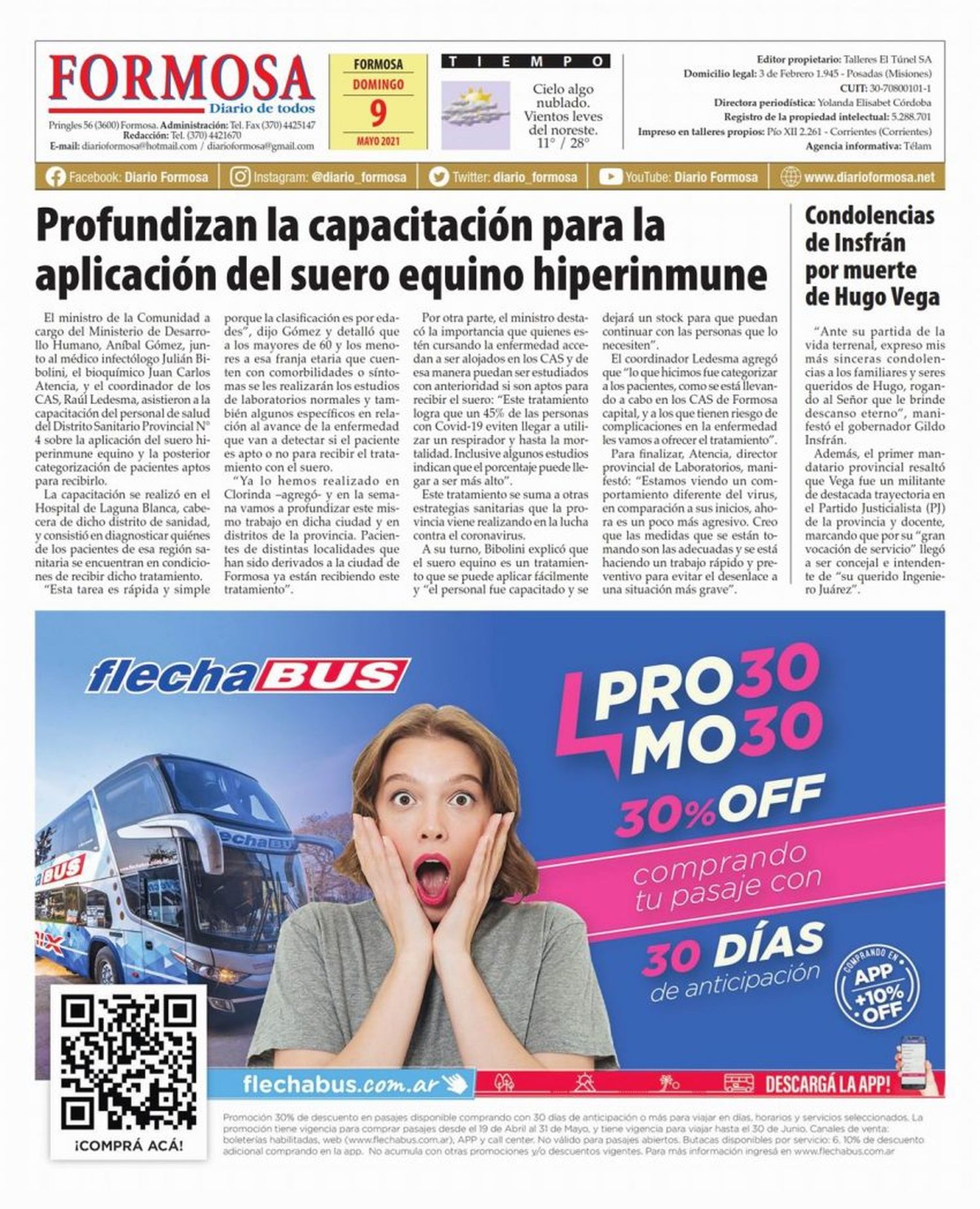 Tapa y Contratapa 9 de mayo de 2021