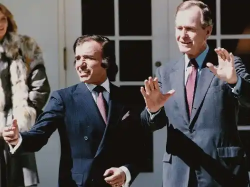 Carlos Menem y George Bush. FOTO: Internet.