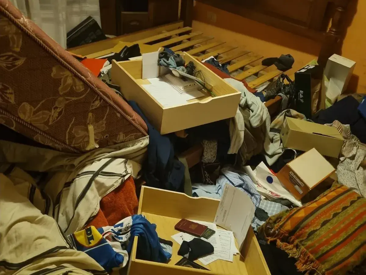 Estado en el que quedó una habitación de la casa de Griffioen