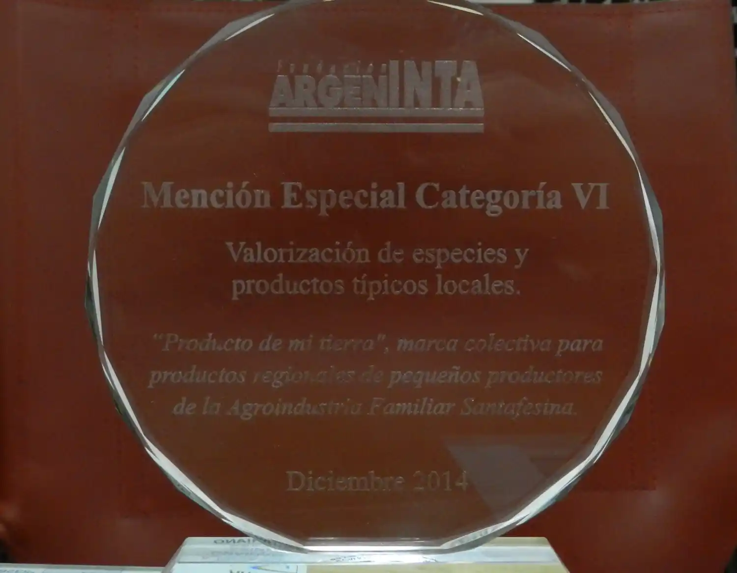 “Producto de mi Tierra” recibió una mención en la XI Edición del Premio  ArgenINTA