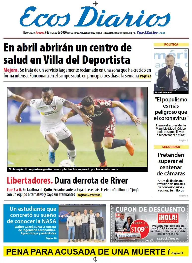 Tapa del 5 de marzo de 2020