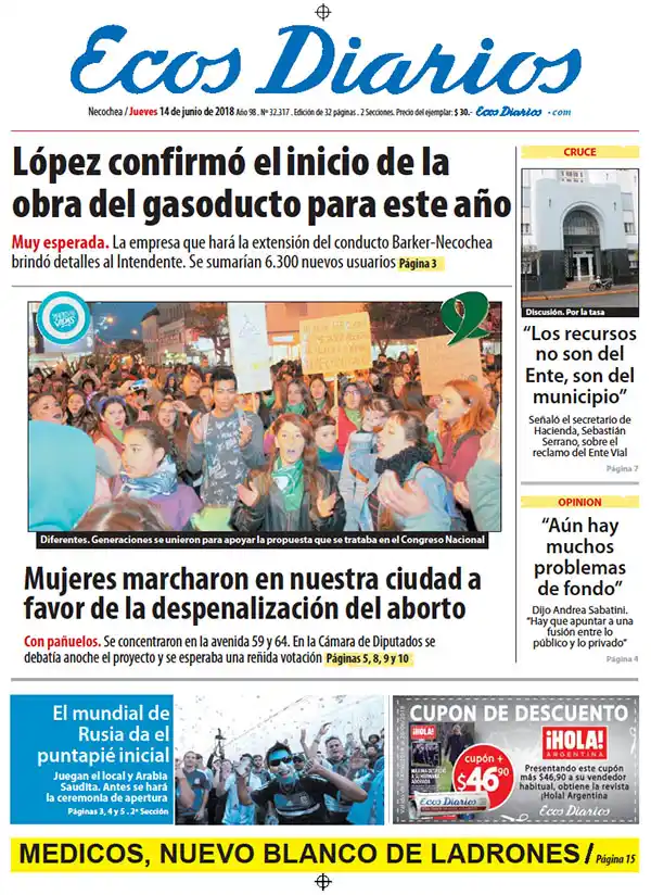 Tapa del 14 de junio de 2018