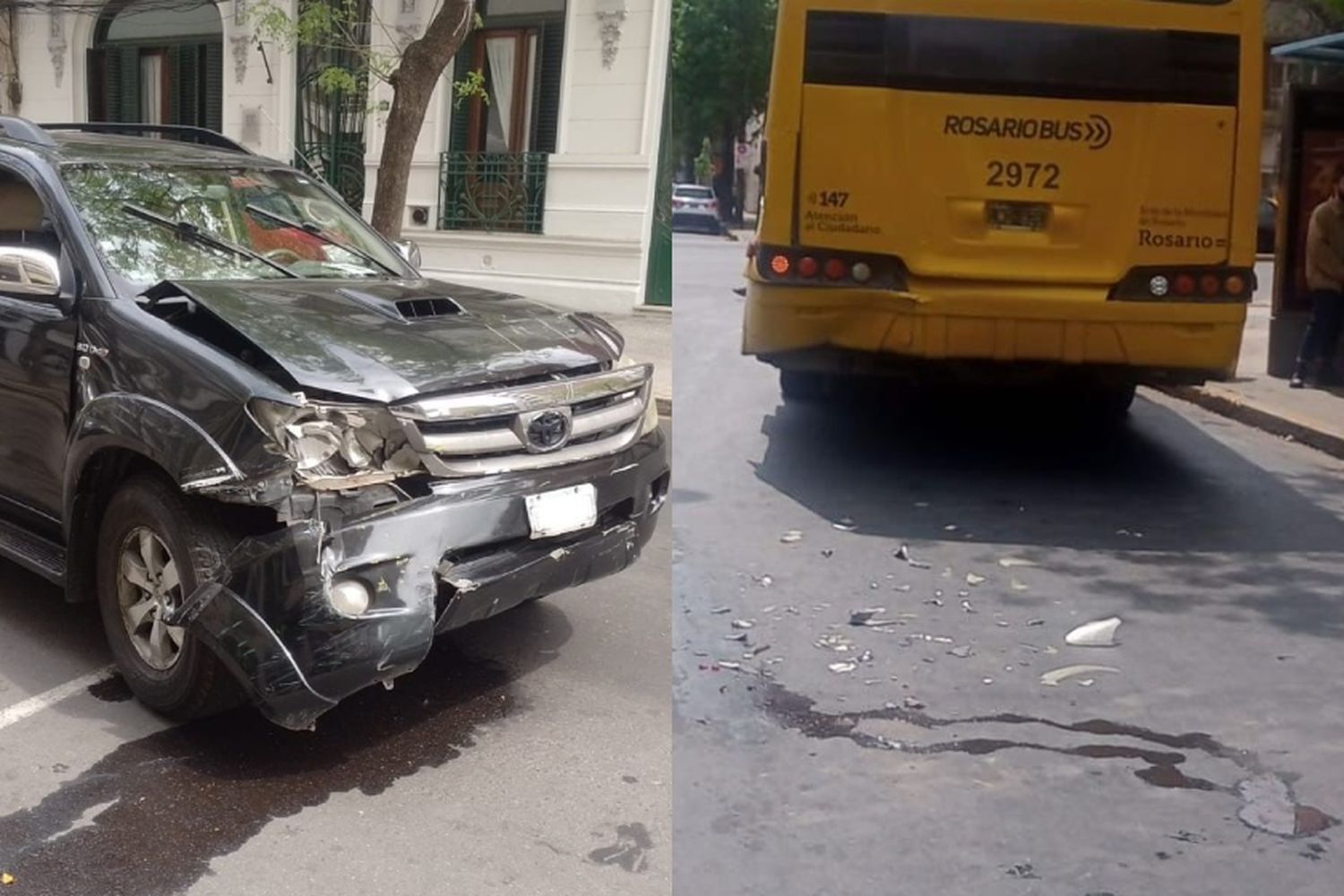 Chocó a un colectivo en macrocentro y trató de huir corriendo