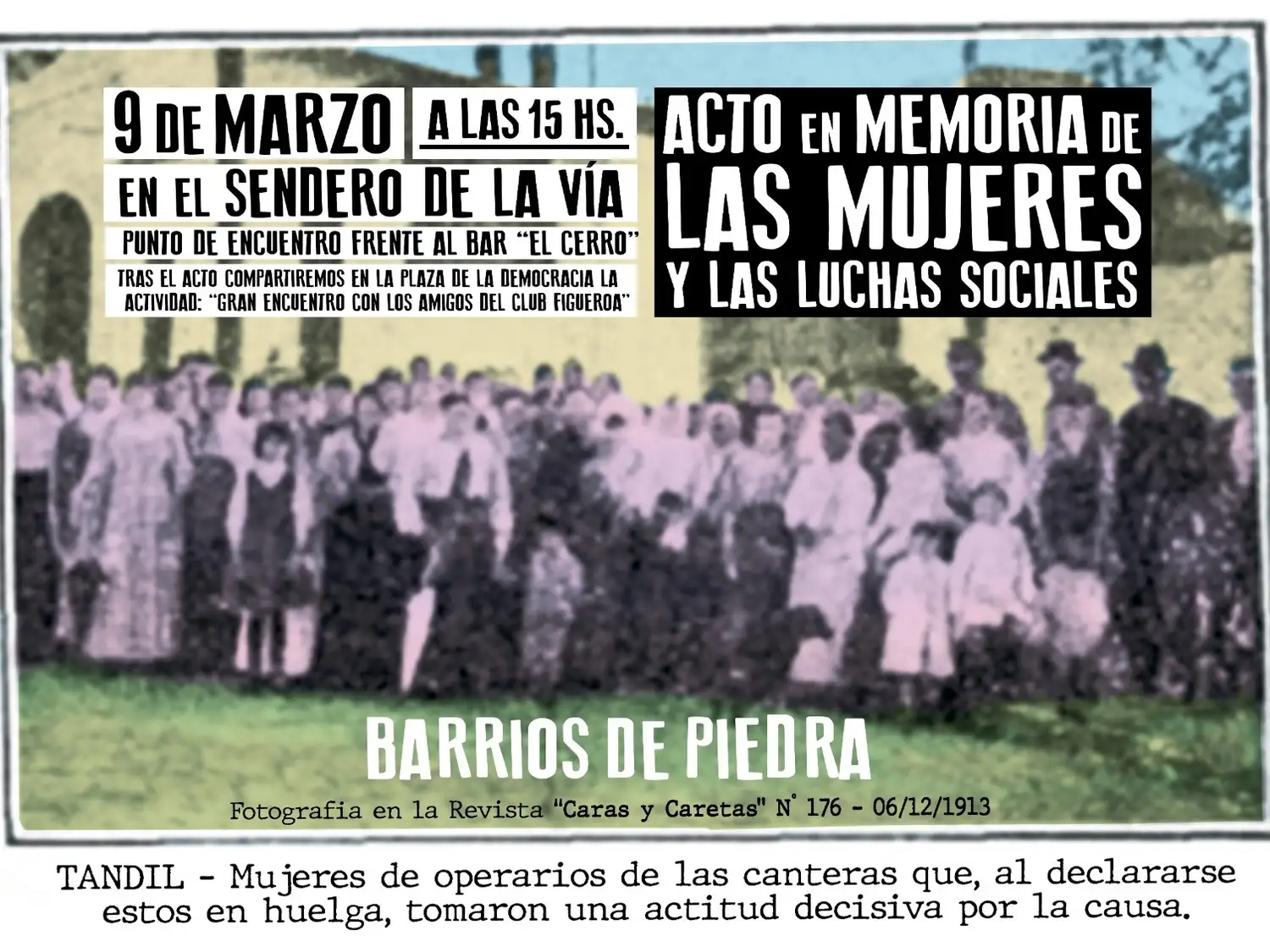 Acto en Cerro Leones en memoria de las mujeres y las luchas sociales