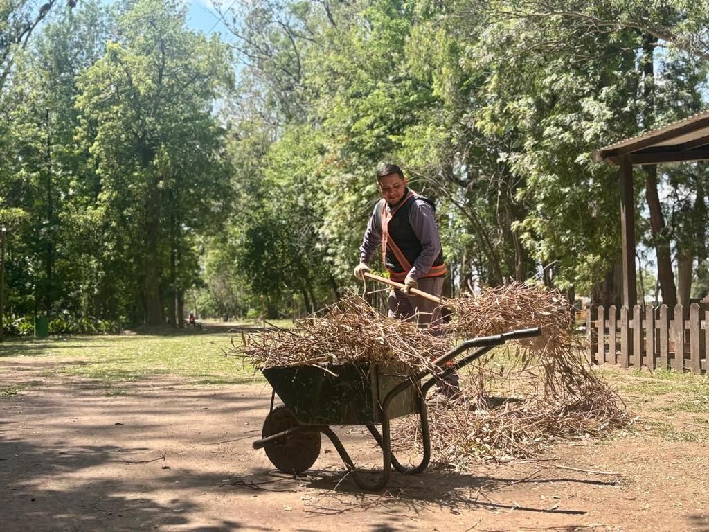 Realizan tareas de mantenimiento en el Bosque Besaccia