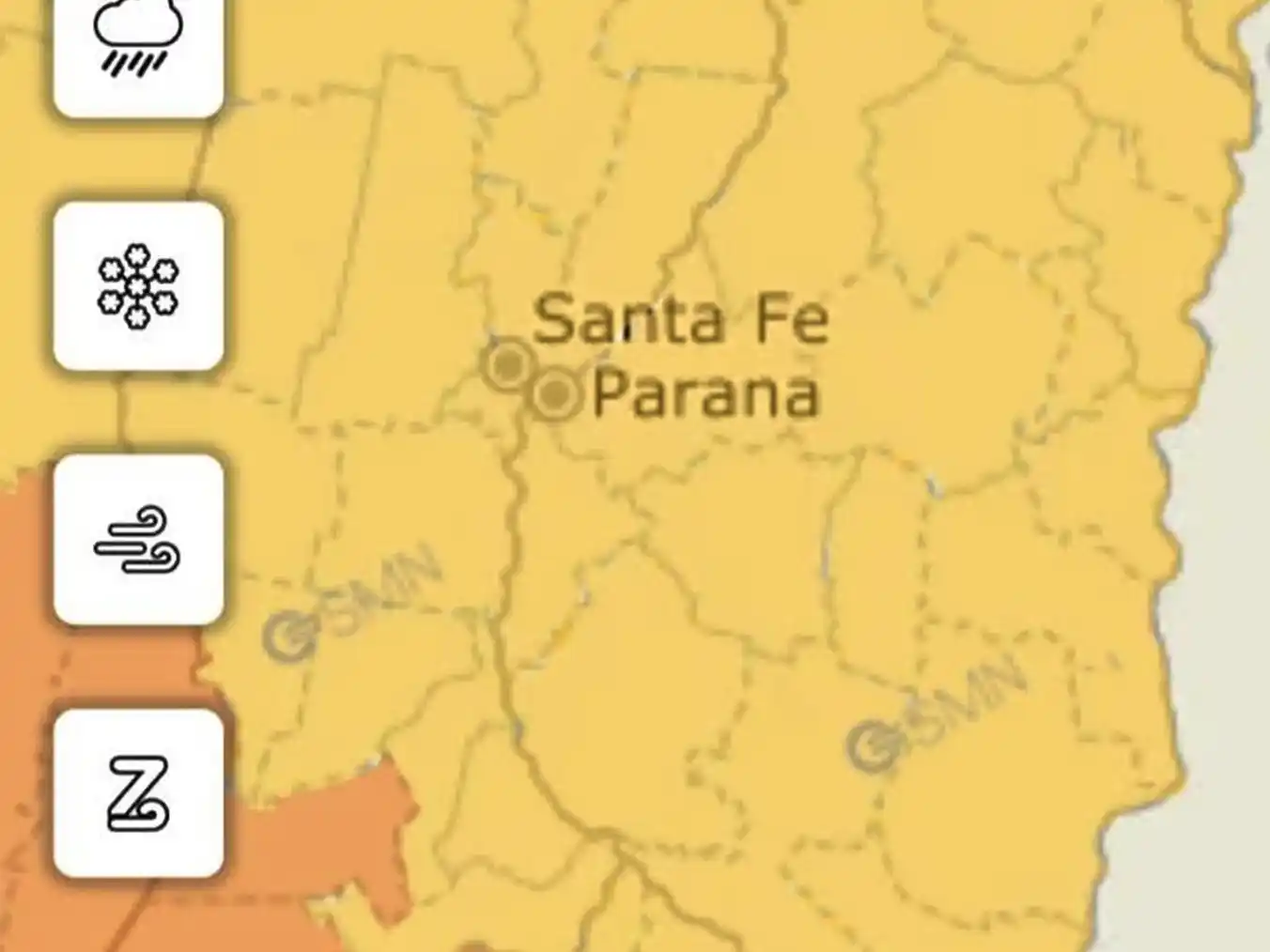 Alerta amarilla por tormentas para mañana martes