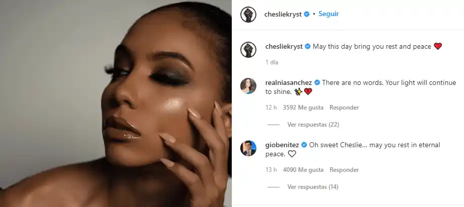 La última publicación de Cheslie Kryst en Instagram pocos minutos antes de que encontraran su cadáver en la calle. 
