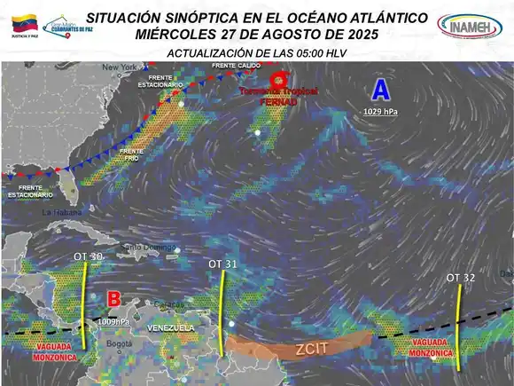 ALERTA: INAMEH prevé llegada de ondas tropicales 31 y 32 en las próximas horas