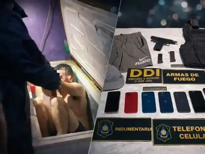 Lo buscaban por robo y la Policía lo encontró escondido adentro de un freezer