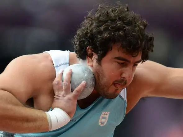 Germán Lauro en la final del Mundial de Atletismo en Moscú