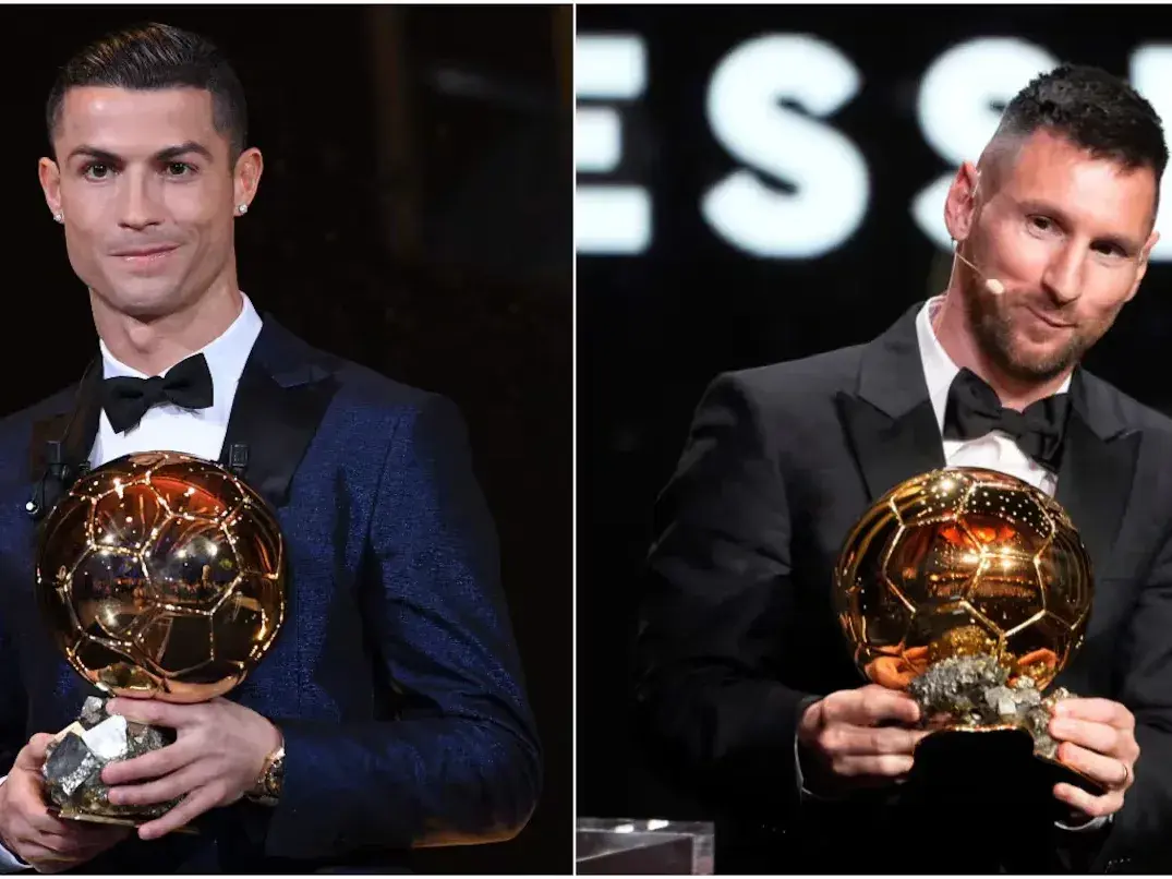 Cristiano Ronaldo le ganó a Lionel Messi en la votación por el mejor Balón de Oro de la historia. Foto: AFP/AP