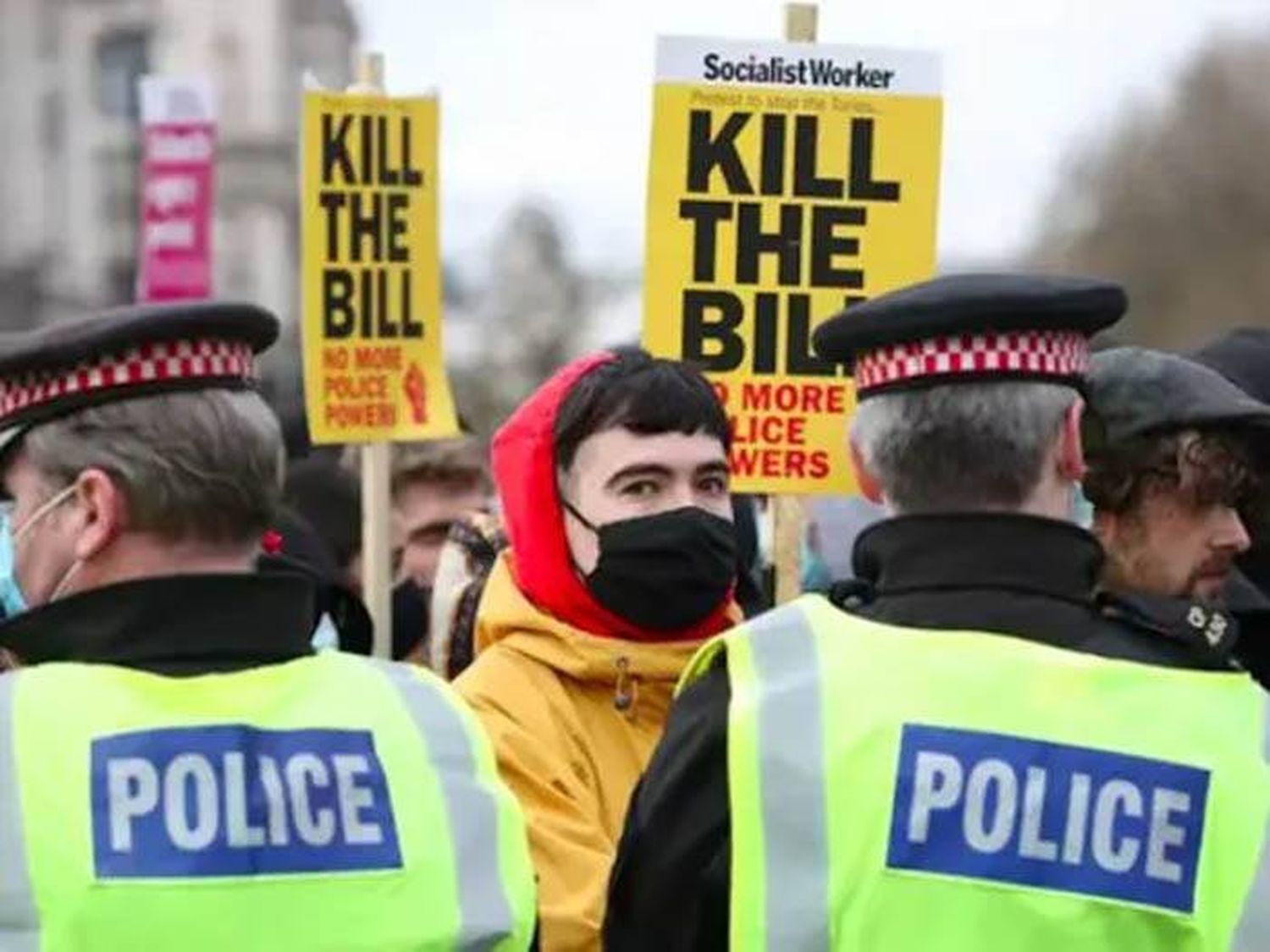 Londres: cien detenidos en  una protesta contra una nueva ley de seguridad