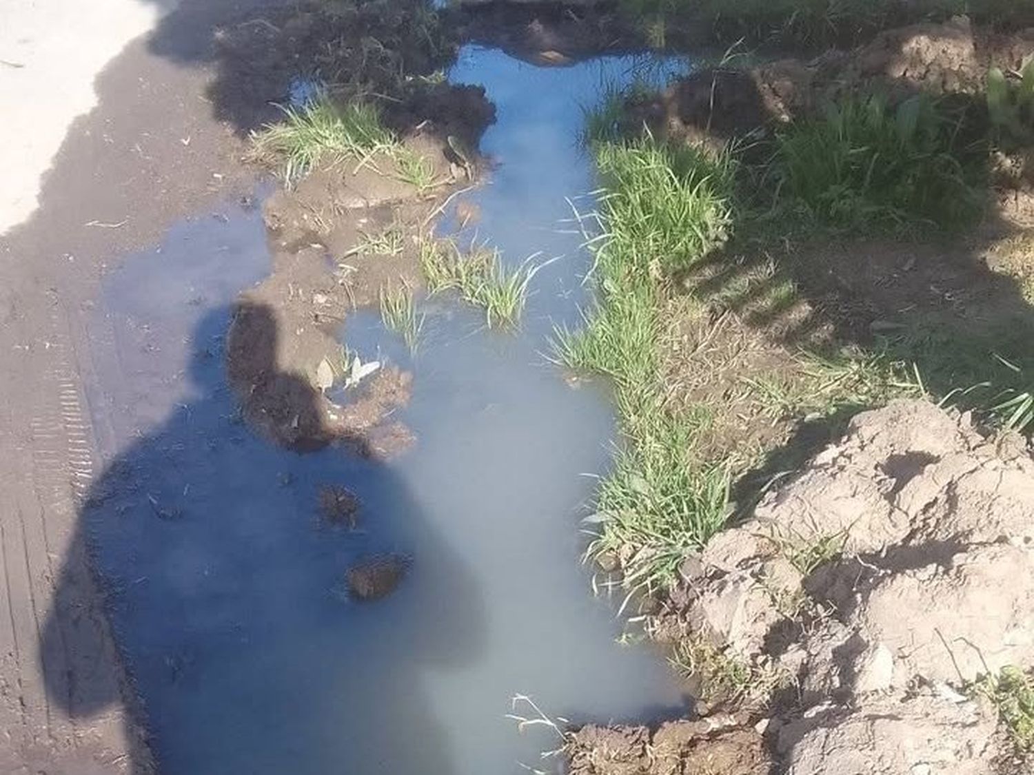 Cloacas tapadas: así está la calle Combate de Obligado y Aulí