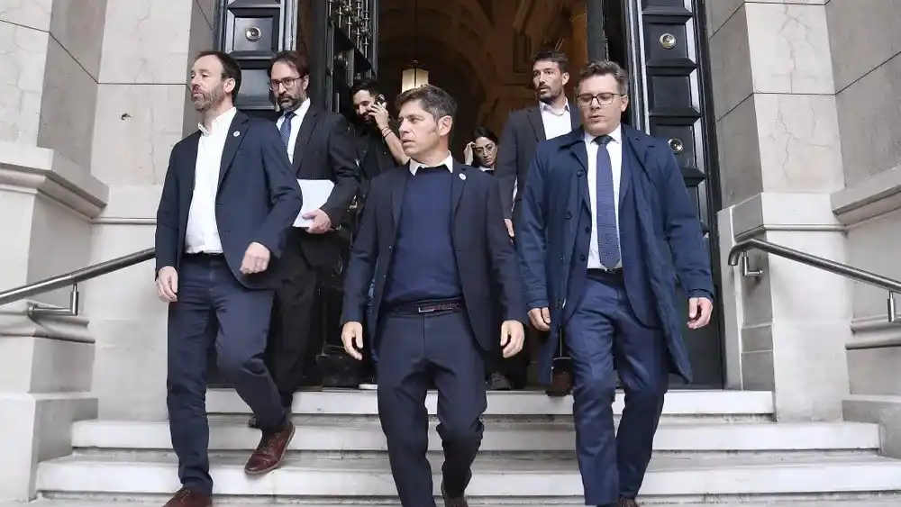 Axel Kicillof tras una reunión en la Corte Suprema.