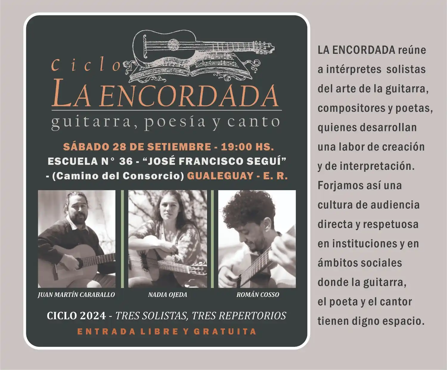 Ciclo “La Encordada” en la Escuela “Seguí”