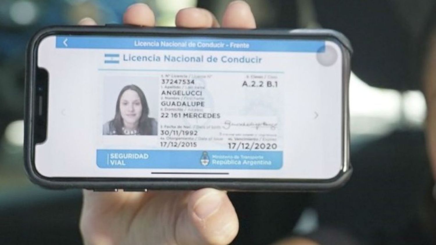 Licencia digital en Mi Argentina