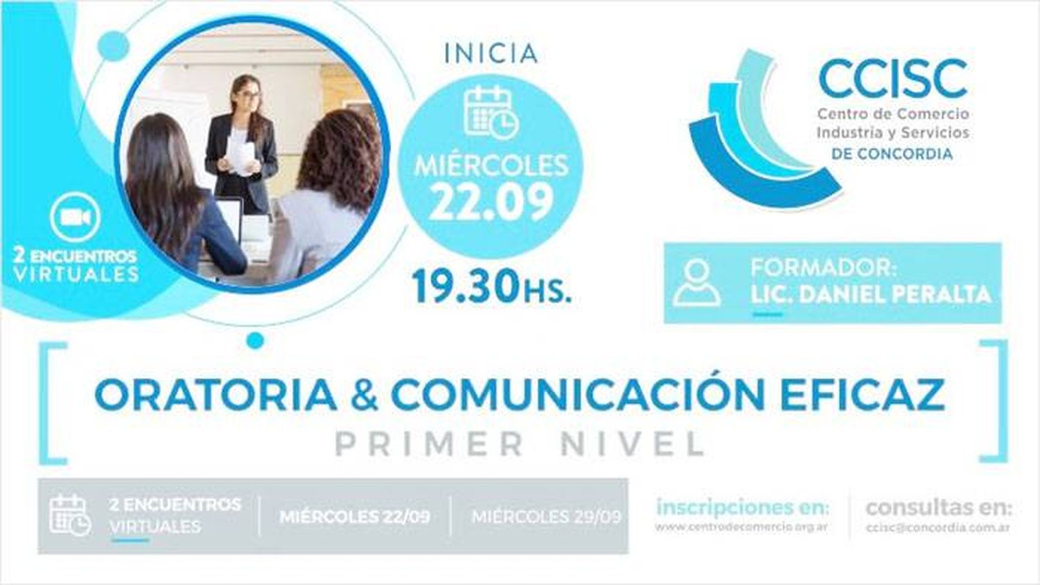 �altimos días de inscripción para el Curso de Oratoria y Comunicación Eficaz del Centro de Comercio