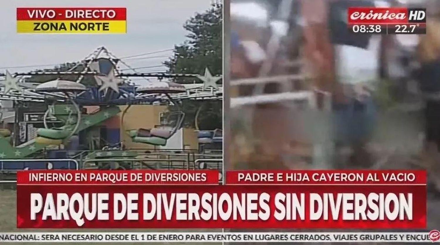 Parque de diversiones del horror: cuatro heridos al desprenderse una silla de "La vuelta al mundo"