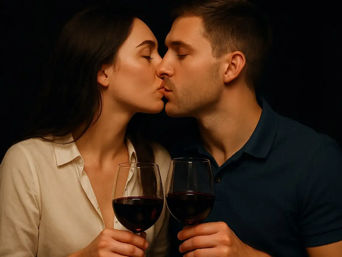 Entre copas y caricias, el vino potencia los sentidos y transforma cada encuentro en un ritual de deseo.