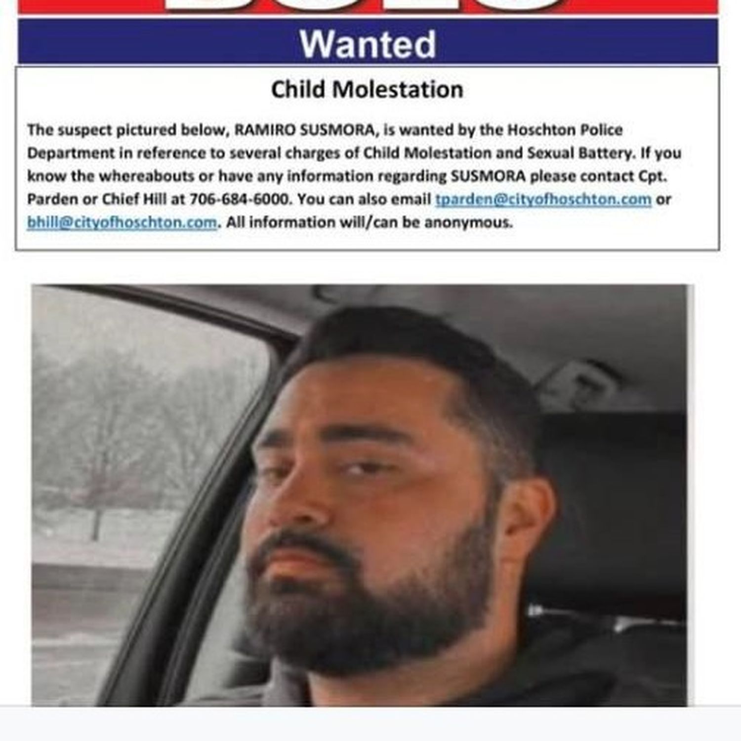 Ramiro Antonio Sus, señalado de abuso infantil, es buscado por las autoridades estadounidenses.