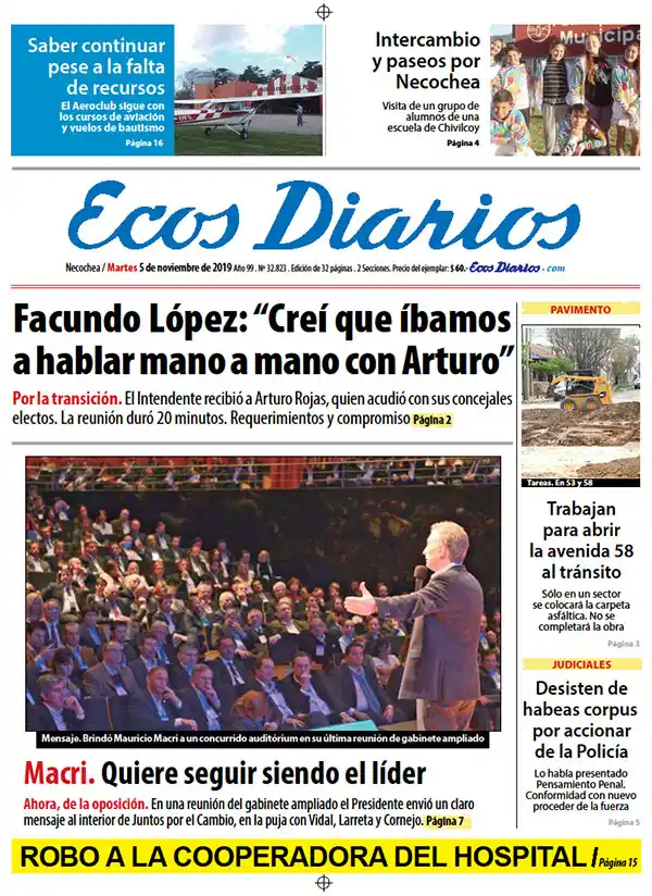 Tapa del 5 de octubre de 2019