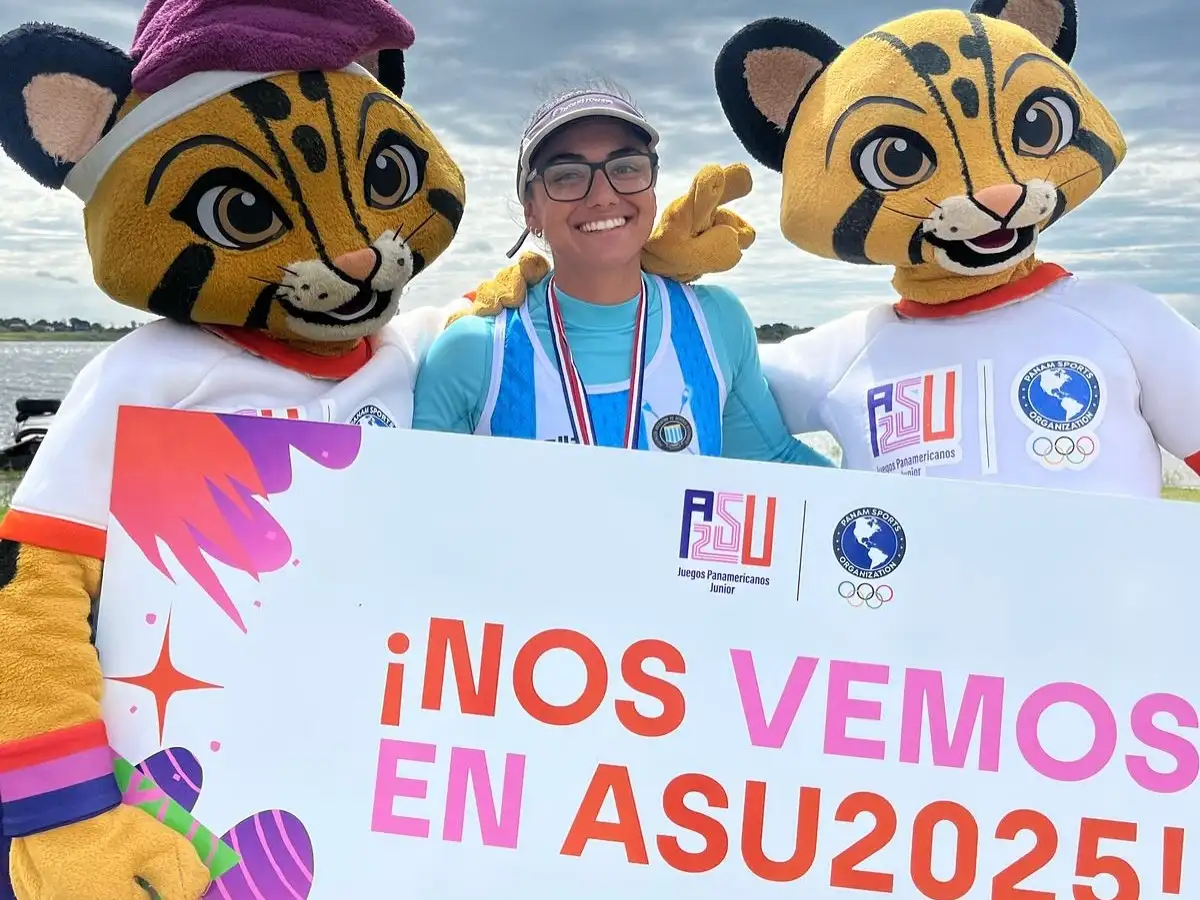 Julieta González Ricciuti celebrando su clasificación.