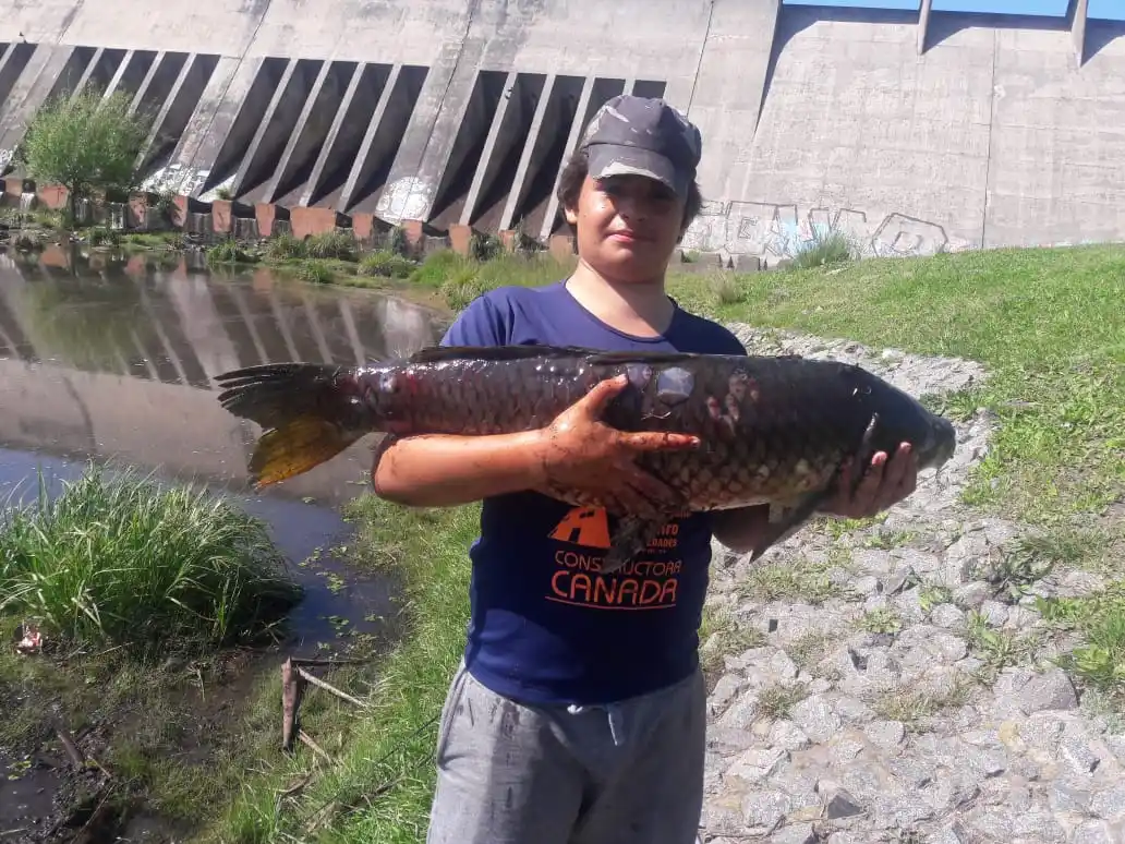 Pescó una carpa de más de 10 kilos en el Lago del Fuerte