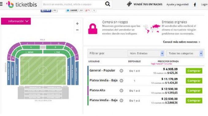 Explota la reventa: casi 23 mil pesos por una platea para el Superclásico