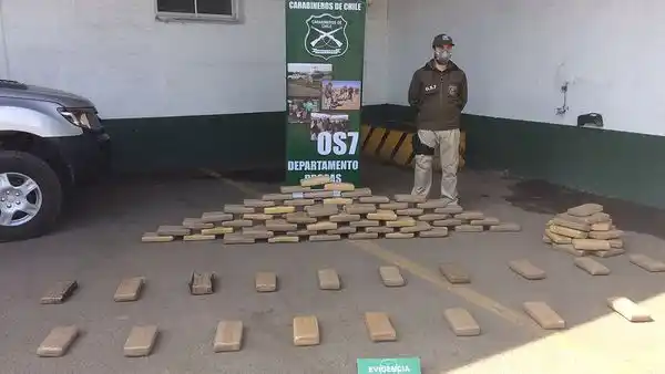 Cayó una banda colombiana en  Chile con 426 kilos de marihuana   