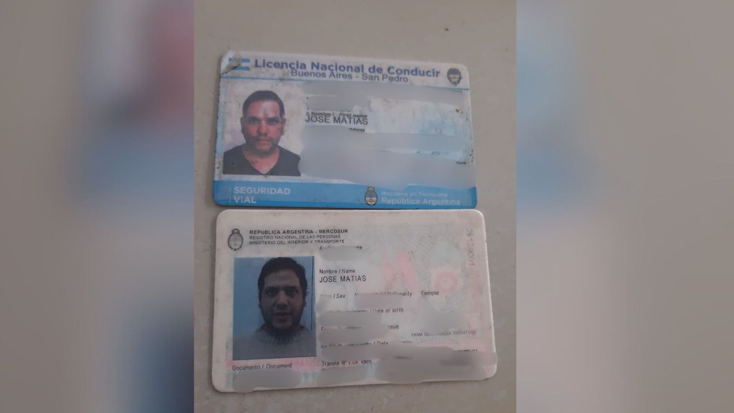 Solucionado: Encontraron el DNI y la Licencia de Conducir de José Matías