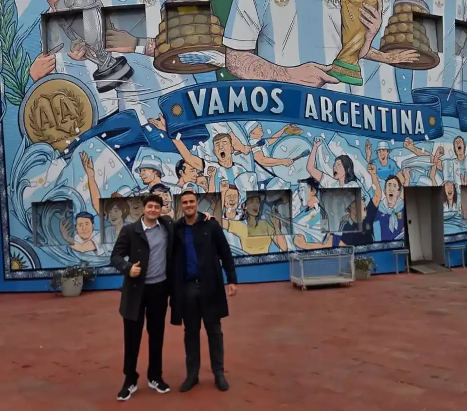 Leandro y Francisco en el predio de AFA en Ezeiza