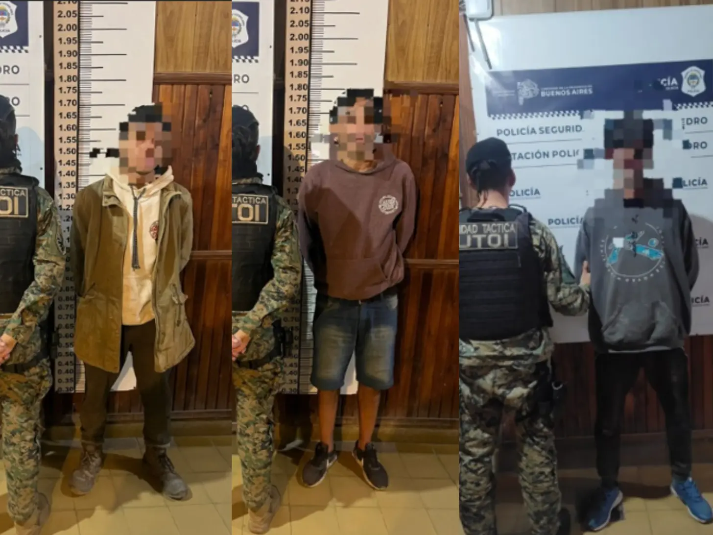 Los tres hombres fueron trasladados a la Comisaría.