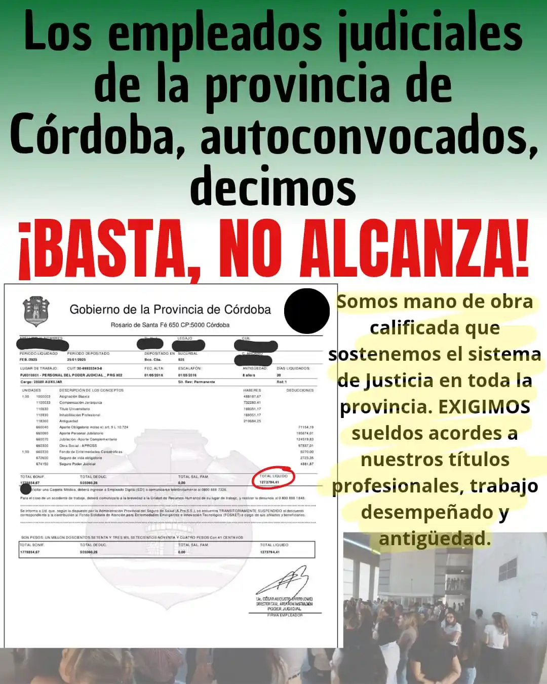 Empleados judiciales auto convocados