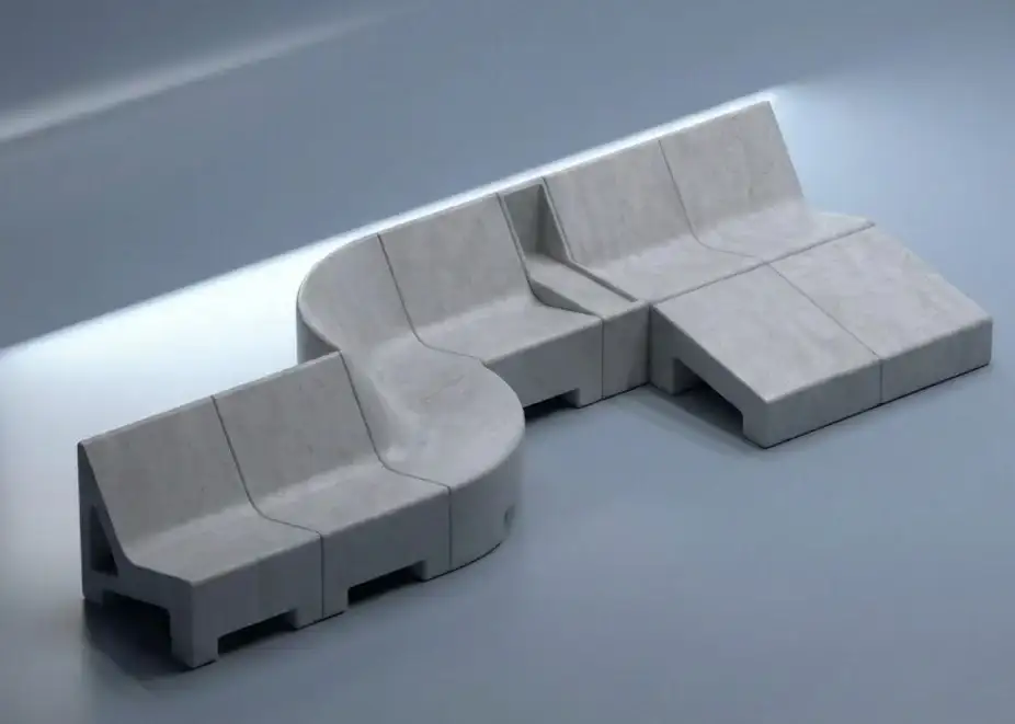Imágenes del proyecto de mobiliario urbano del proyecto Modula