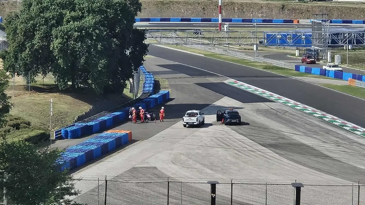 Fuerte choque de Colapinto durante los test de F1 en Hungría: tras el accidente, Alpine confirmó que se encuentra bien