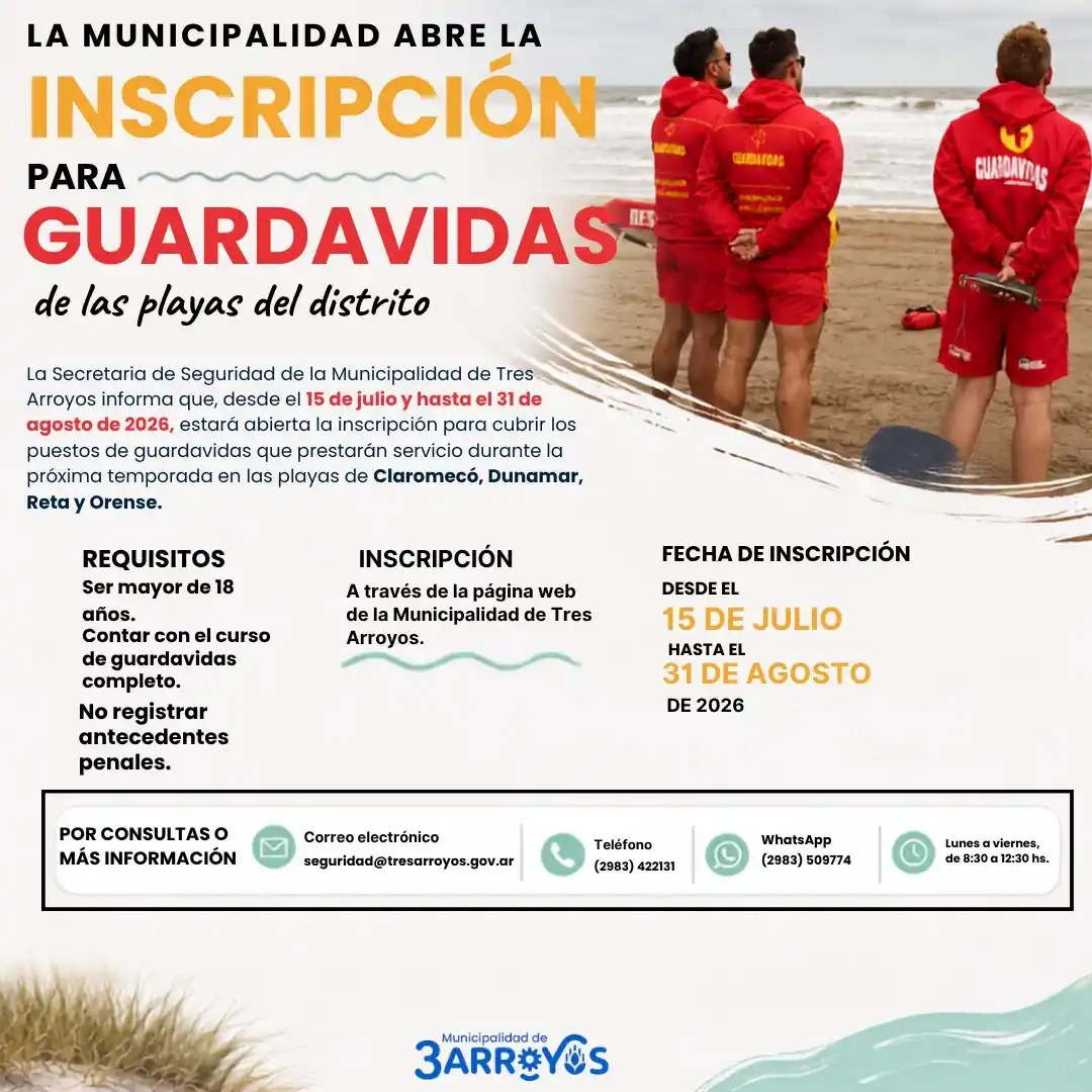 Inscripción guardavidas