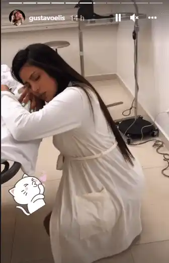 Karlis Romero estuvo más de 12 horas en trabajo hasta que nació Bella Elis. Foto Instagram