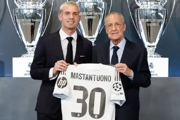 Franco Mastantuono fue presentado en el Real Madrid y destacó a Messi como el mejor jugador del mundo