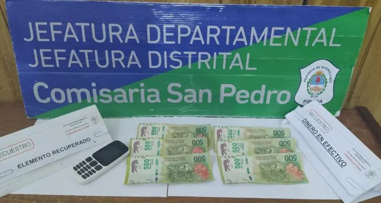 Robó en Santa Lucía, le allanaron su domicilio en San Pedro y permanece detenido