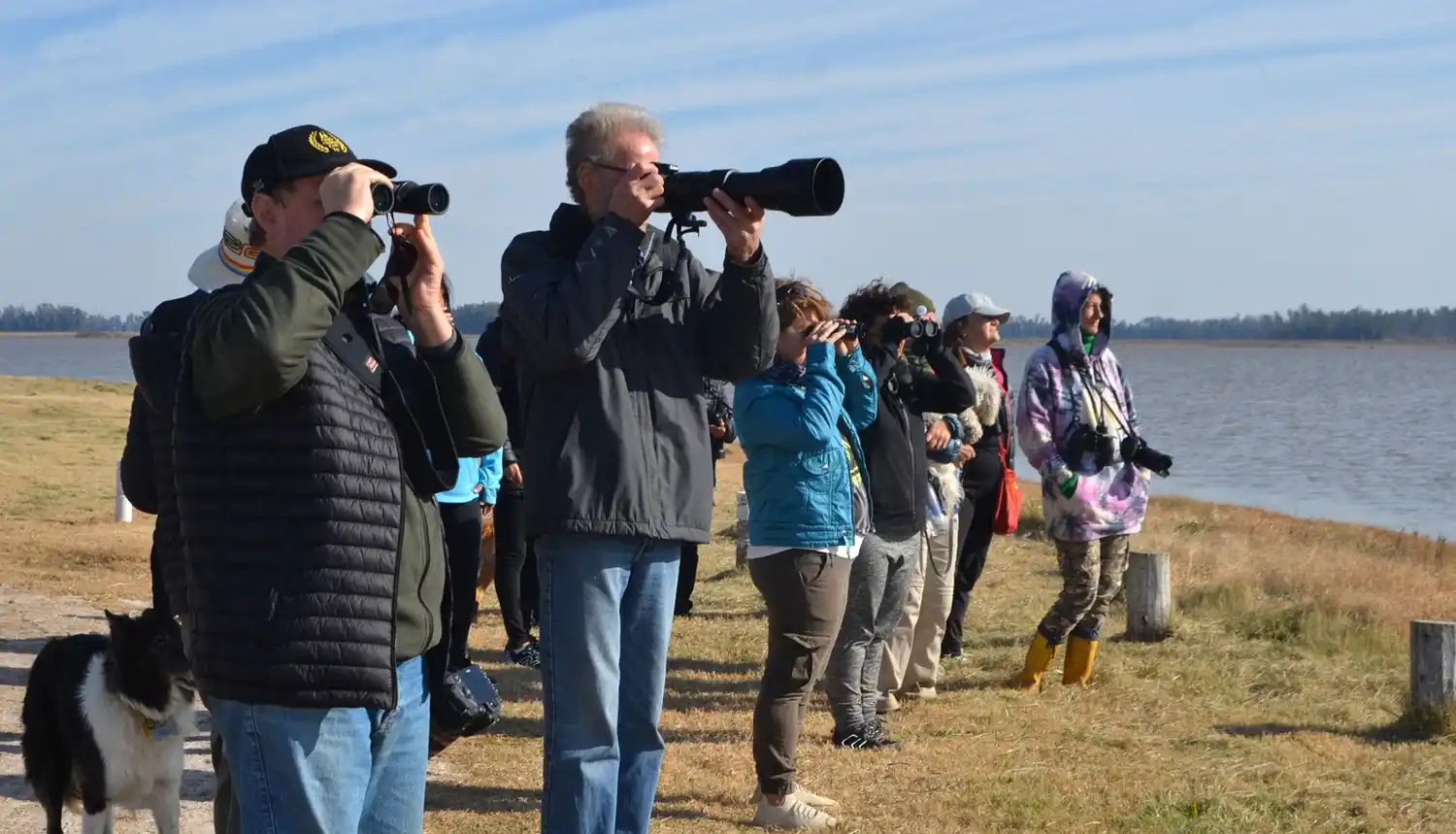 Aficionados observaron y fotografiaron a las aves.