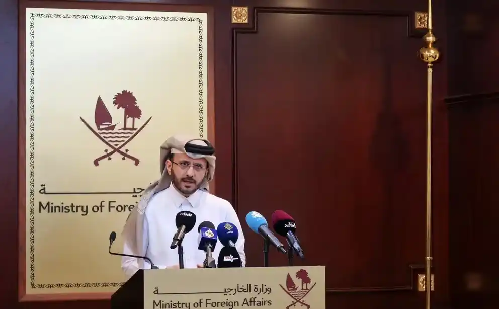 El portavoz del Ministerio de Asuntos Exteriores de Qatar, Majed Al-Ansari