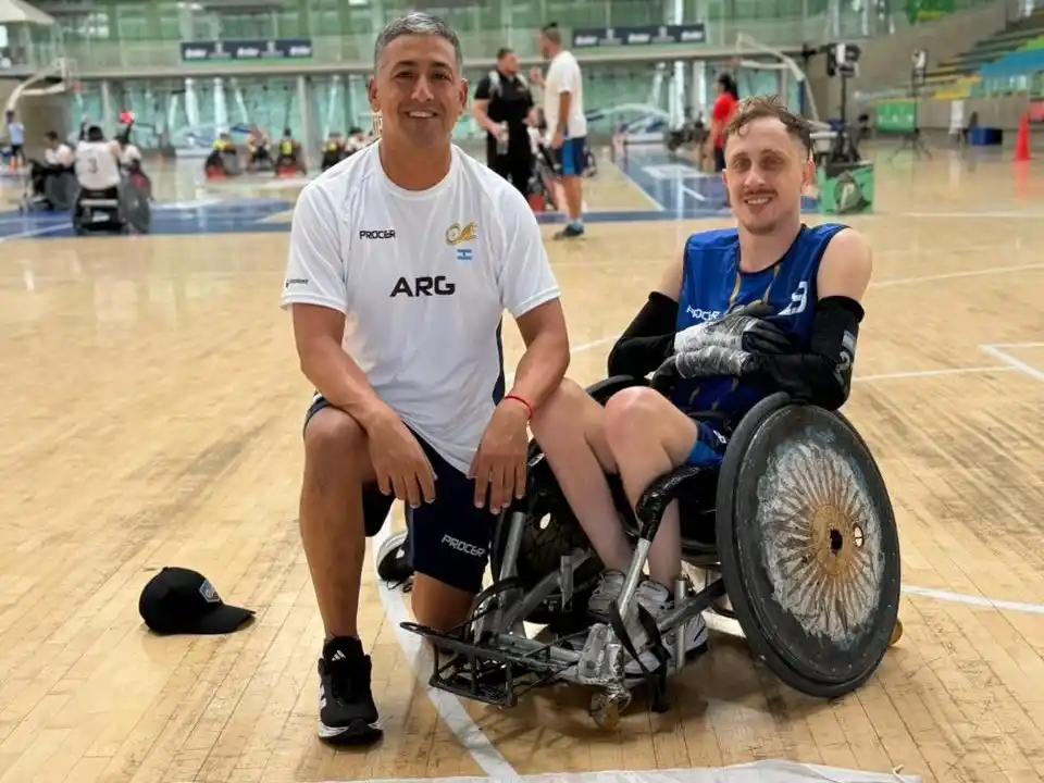 Juan Cruz Bandini y Silvio Lucero en el cuerpo técnico forman parte de la Selección Argentina de Rugby en Silla de Ruedas “Los Ocelotes”. Foto: MVT